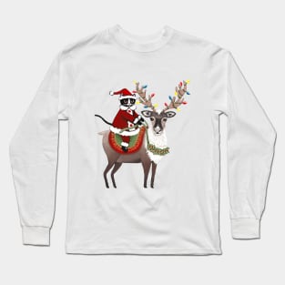 Santa Claws and Reindeer Long Sleeve T-Shirt